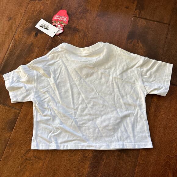 Strawberry Shortcake Girls XS Top Tee Boxy Fit White Pink NEW - Picture 4 of 4